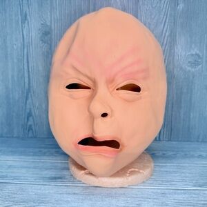 Vintage latex crying baby face Halloween mask / cosplay dress up costume